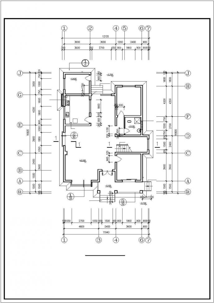 徐州市某村镇400平米3层砖混乡村单体别墅平立剖面CAD设计图纸_图1