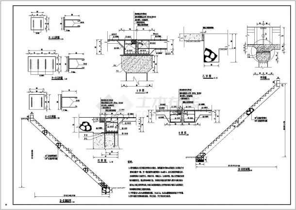 【精选】水利工程跨路渡槽设计CAD图纸-图二