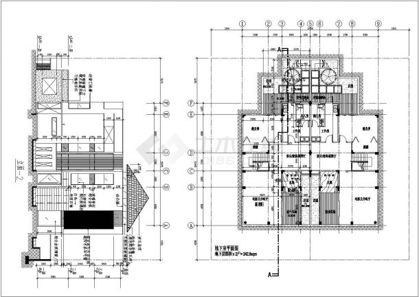 某三层带地下层框架结构双拼豪华别墅设计cad全套建筑施工图（标注详细）-图一