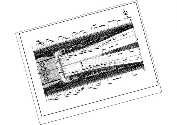 典型详细的道路绿化施工图cad图纸-图二