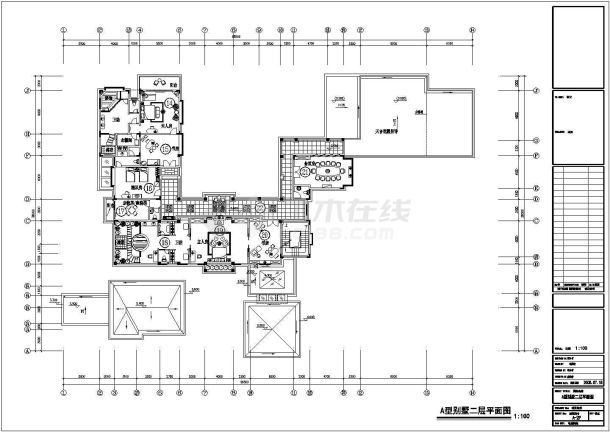 某国际富豪别墅区A型别墅室内装修设计cad全套施工图（含设计说明）-图二