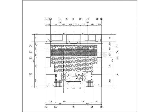 2层砖混结构双拼别墅平立剖面CAD设计图纸（每户140平米/含错层）-图一