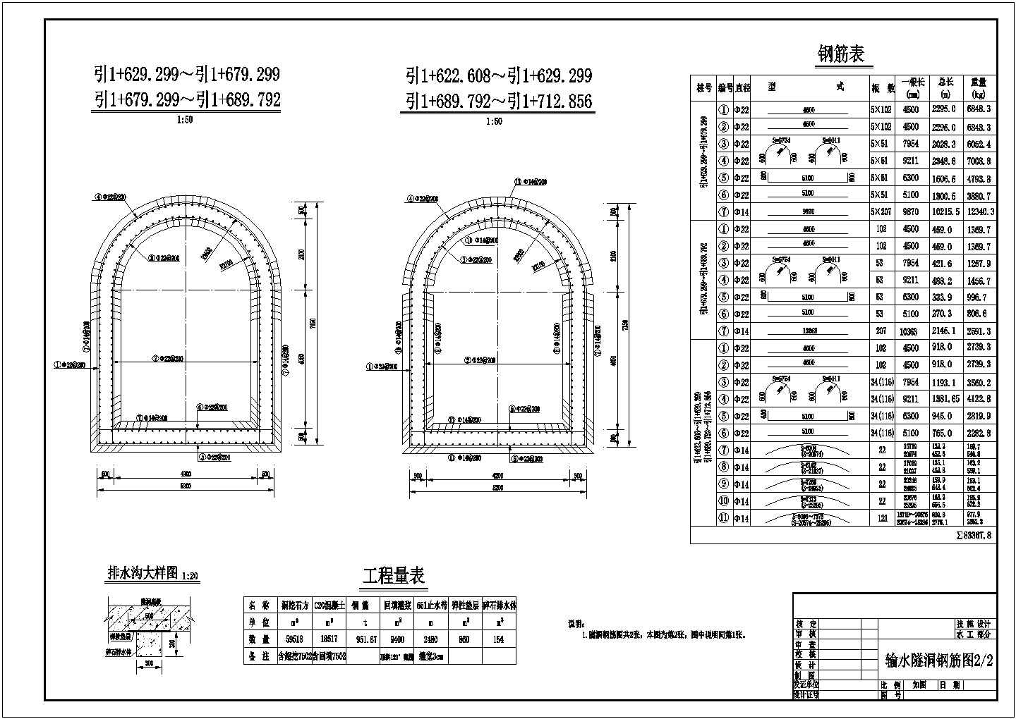 【精选】水利工程输水隧洞钢筋设计CAD图纸