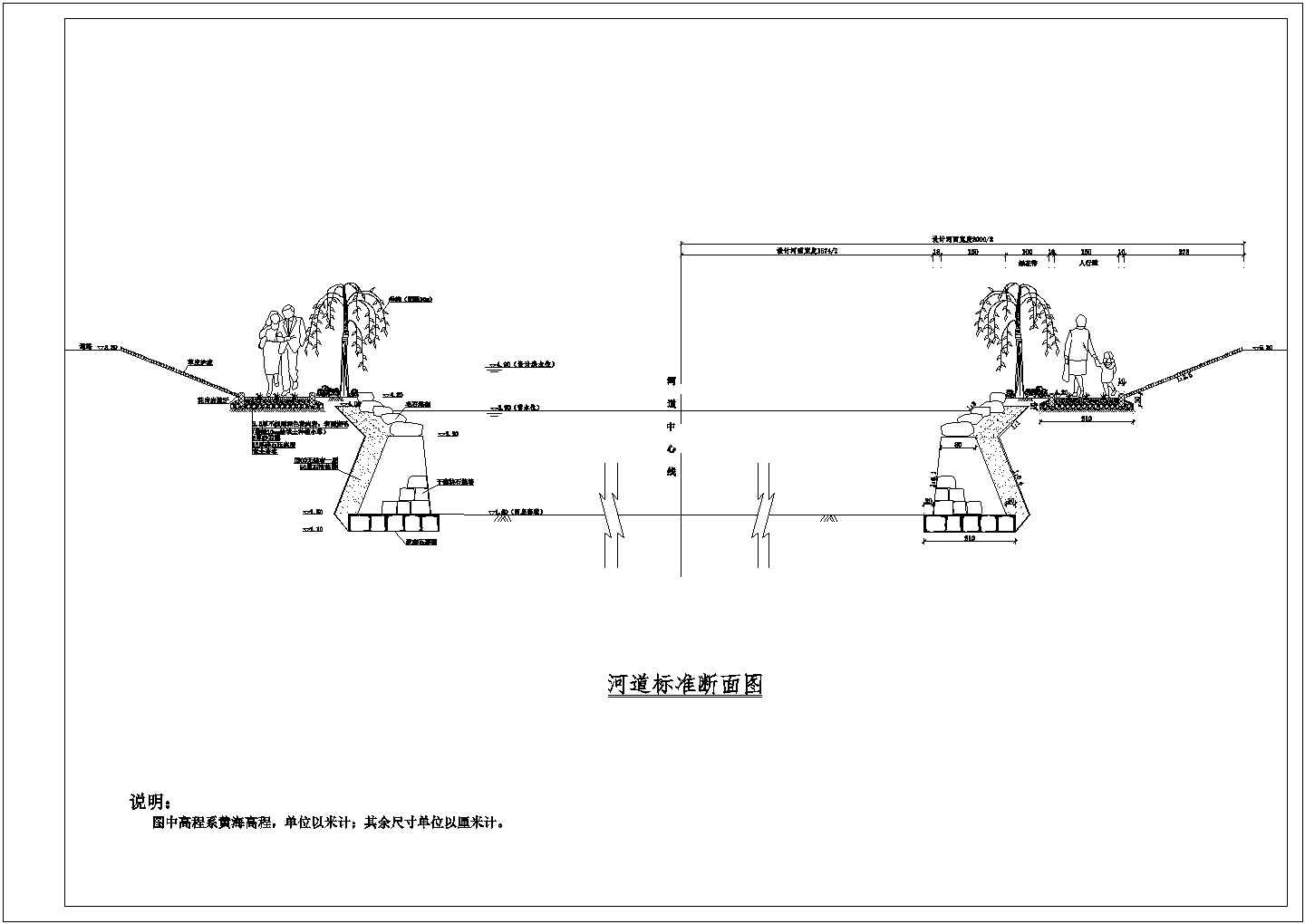 【精选】大型河道水利工程标准设计CAD图纸