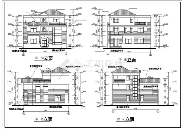 住宅设计-独栋别墅基础方案建筑施工图纸带效果图-图一