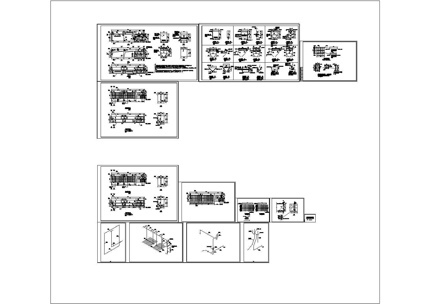 一套MBBR集装箱一体化设备详细加工图纸(cad)