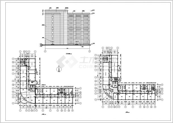 【8层】10441.17平米框架办公楼毕业设计（计算书、建筑、结构图）-图二