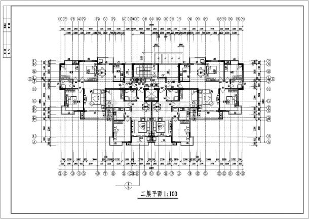 某地大型凤凰花园小高层建筑设计cad图纸-图二