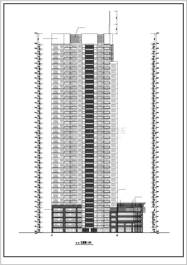 某地大型高层住宅楼建筑设计cad图纸-图二