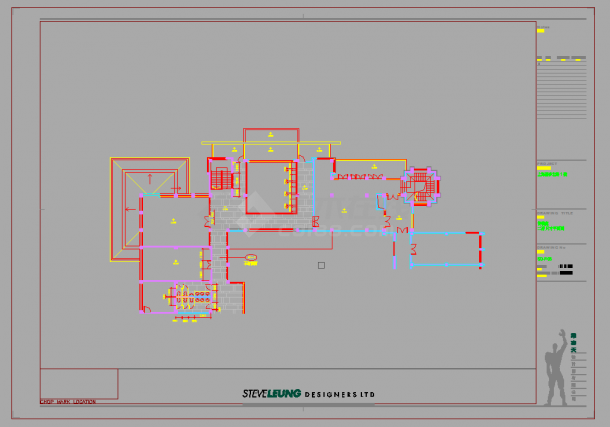 某二层框架结构售楼处室内装修设计cad全套施工图（甲级院设计）-图一