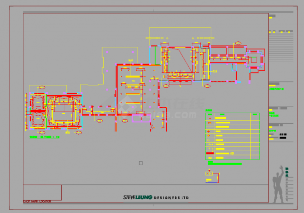 某二层框架结构售楼处室内装修设计cad全套施工图（甲级院设计）-图二