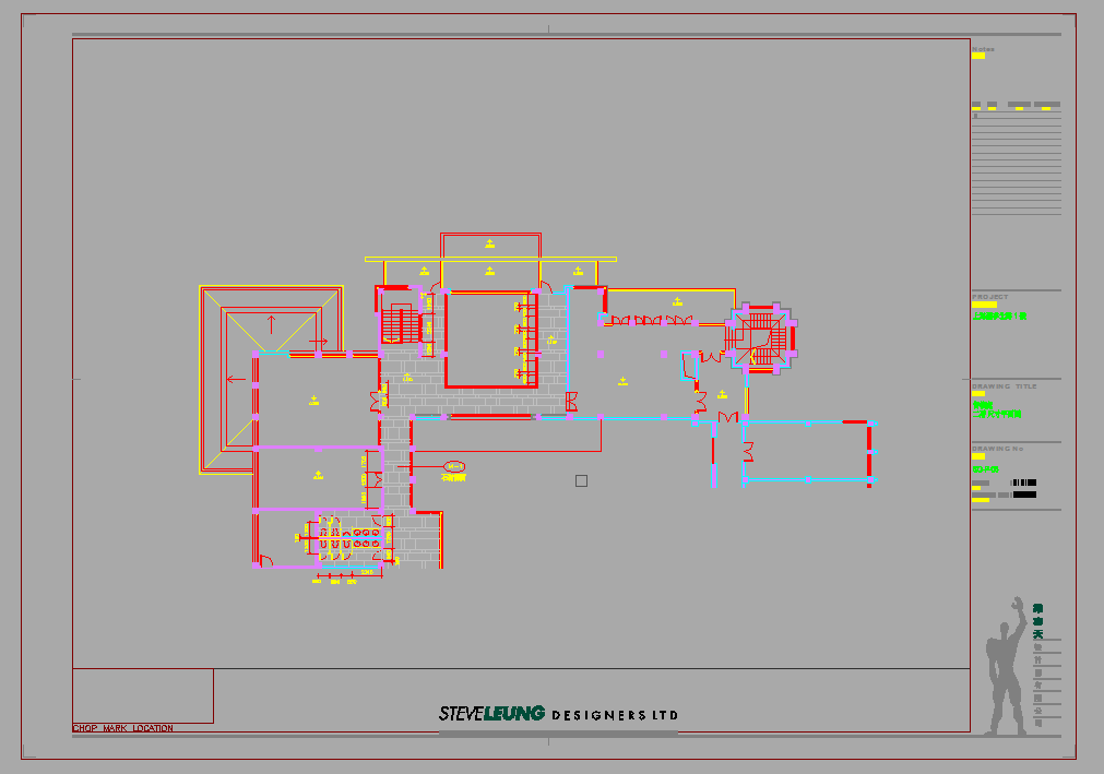 某二层框架结构售楼处室内装修设计cad全套施工图（甲级院设计）