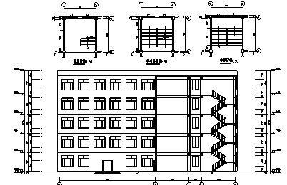教学楼设计_某县五层高中教学楼建筑施工cad图(含计算书、毕业设计、建筑、结构图)-图二