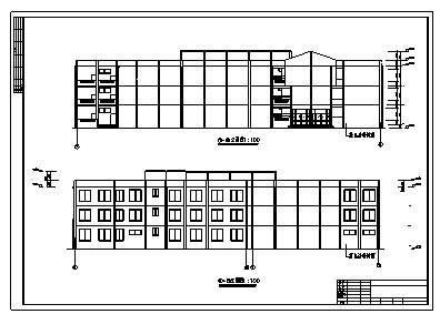 教学楼设计_某三层框架结构小学教学楼全套施工cad图（含计算书、施组、部分建筑、结构图_-图二