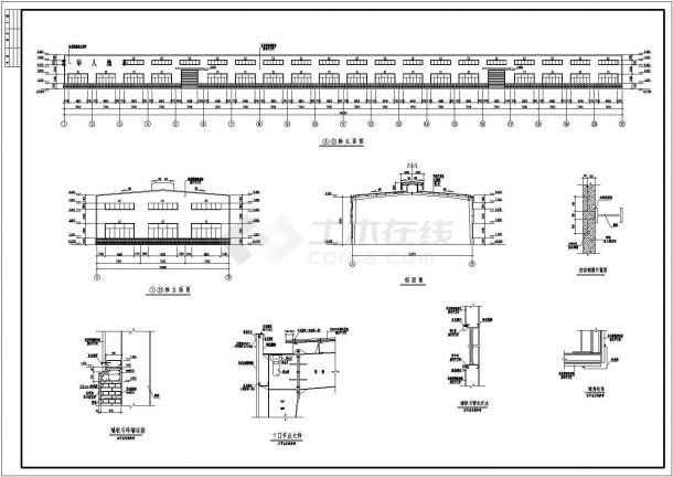 某地区厂区建筑结构详细设计方案施工CAD图纸-图二