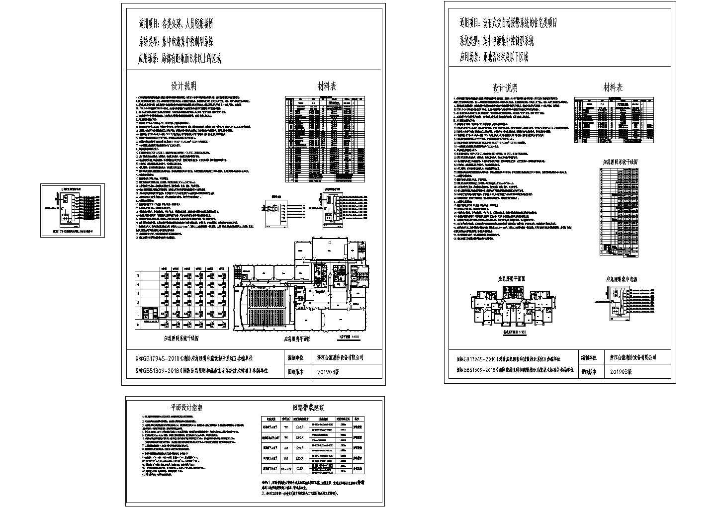 消防应急照明疏散指示系统设计例图---（适用于GB51309-2018）20190319版