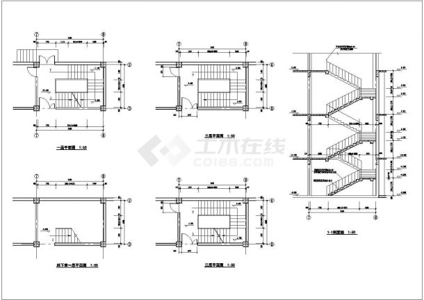 小区超市建筑施工设计全套图纸-图一