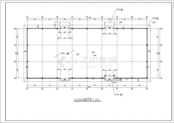 厂房设计_某工业区单层厂房建筑详细设计方案施工CAD图纸-图一