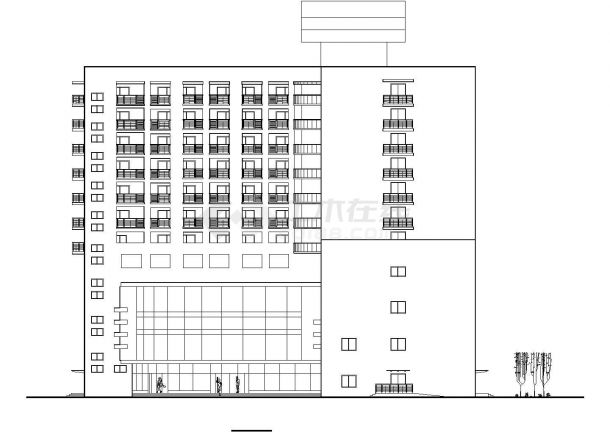 某地高层综合楼建筑施工cad图（共10张）-图二