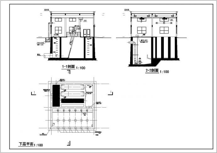 某地区水厂变电房建筑规划详细设计方案施工CAD图纸_图1