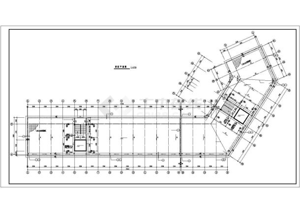 某地工业区宿舍建筑施工cad图纸-图一