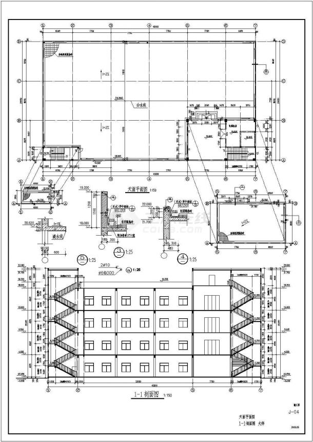 厂房设计_某地区工业小厂房建筑详细设计方案施工CAD图纸-图一