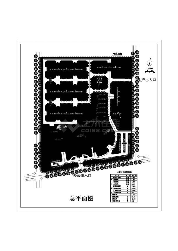 某地区工业区规划总平面详细设计方案施工CAD图纸-图一