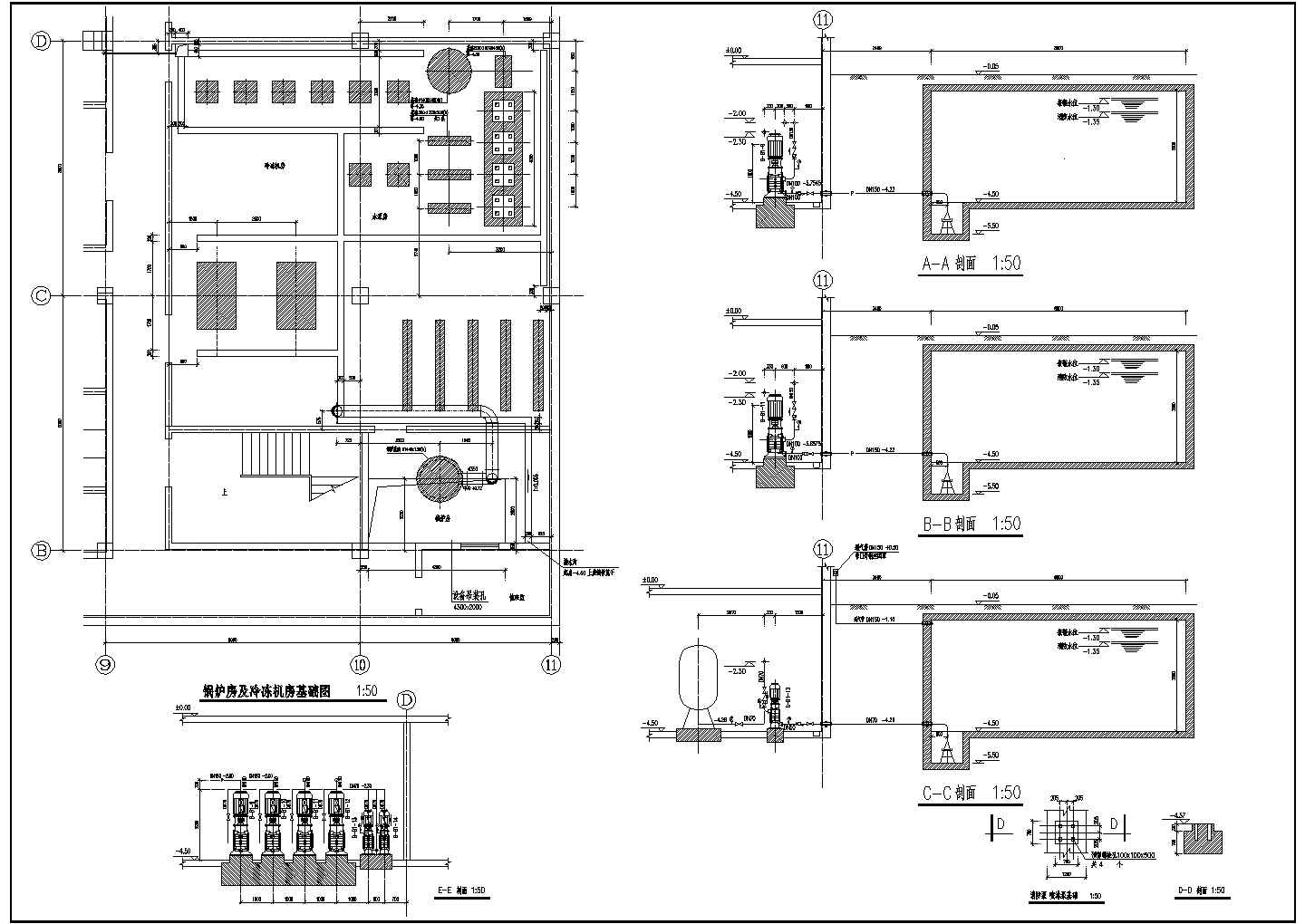 某地区锅炉房及冷冻房建筑详细设计方案施工CAD图纸