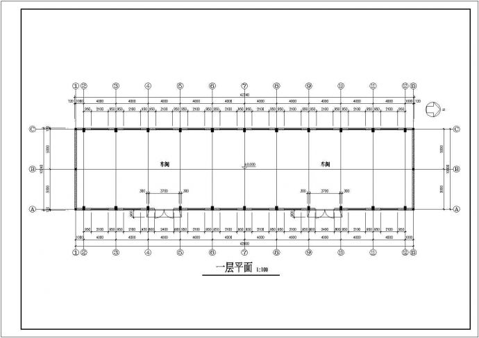 某地区工业车间建筑详细设计全套方案施工CAD图纸_图1