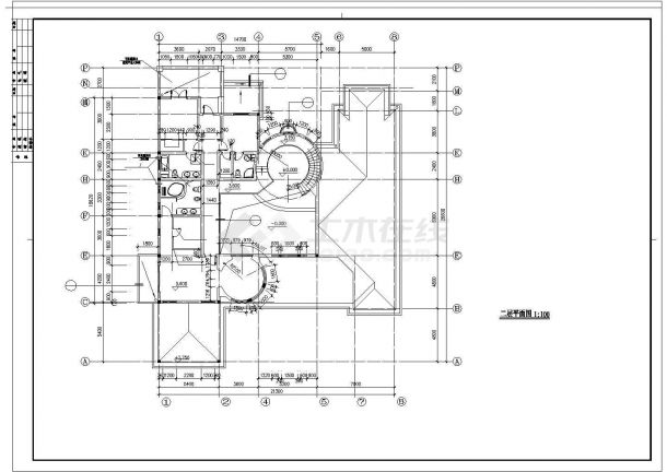 某586平米两层花园别墅建筑cad设计施工图-图二