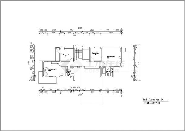 260平米2层钢筋硂框架结构单体别墅建筑+结构CAD设计图纸-图一