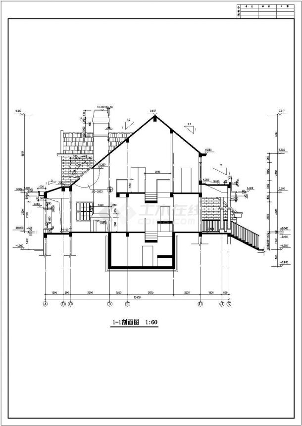 240平米左右2层混合结构单体别墅建筑CAD设计图纸（含地下室）-图二
