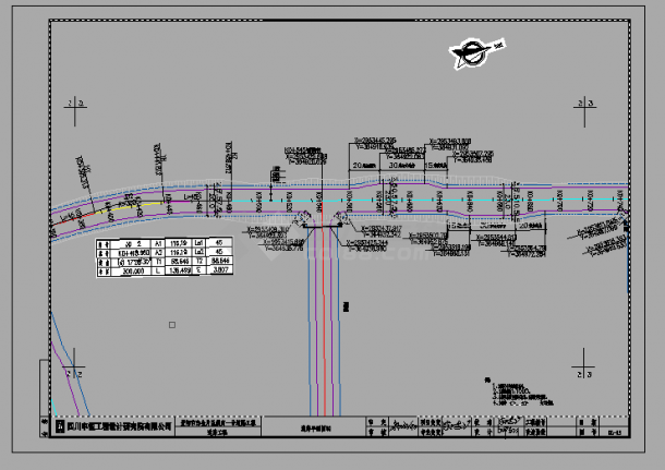 某城市纵向一号路道路工程（总长927.353米）设计cad全套施工图（含设计说明，含电气工程设计，含给水工程设计，含排水工程设计）-图二