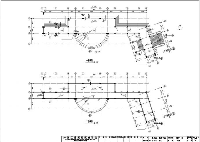 北京某艺术学院教学楼景观连廊建筑设计CAD图纸_图1