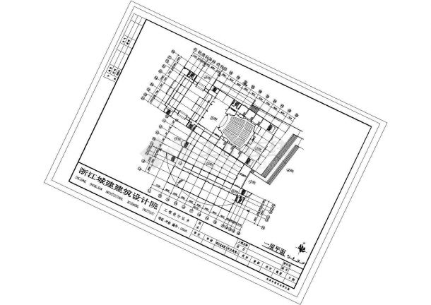 杭州某大学内部4层教学楼建筑设计CAD图纸-图二
