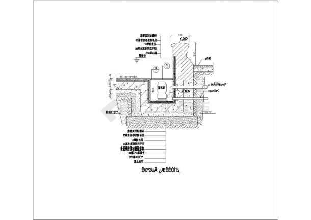 长春市某欧式特色喷泉剖面CAD参考图-图二