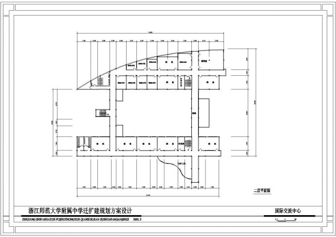 沈阳某大学内部4层对外交流中心建筑设计CAD图纸_图1