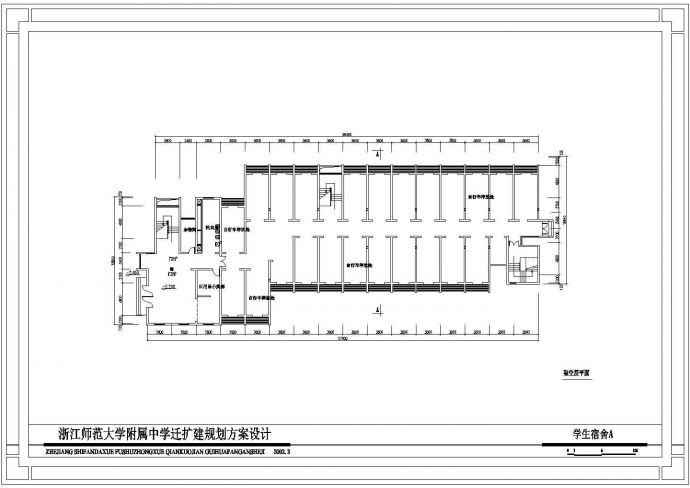 杭州某高级实验中学5层宿舍楼建筑设计CAD图纸（含架空层）_图1