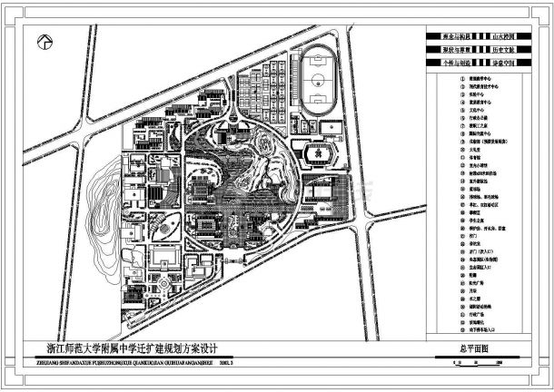 哈尔滨某重点大学新校区总平面规划设计CAD图纸-图一