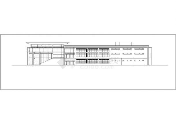 西安市某211高校内部学生食堂建筑设计CAD图纸-图二