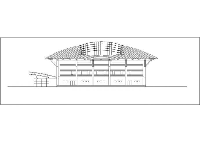 温州市某实验中学内部2层体育馆建筑设计CAD图纸_图1