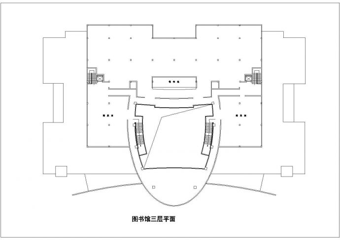 深圳某重点大学3层图书馆建筑设计CAD图纸_图1