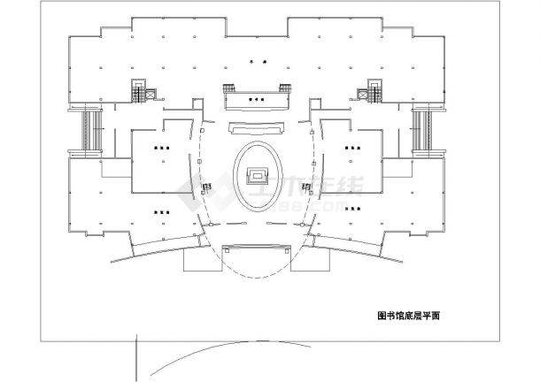 深圳某重点大学3层图书馆建筑设计CAD图纸-图二