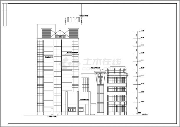 某9893平方米九层综合楼建筑全套设计方案施工图-图一