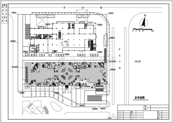 广场景观绿化设计CAD平面图--广场设计方案-图一