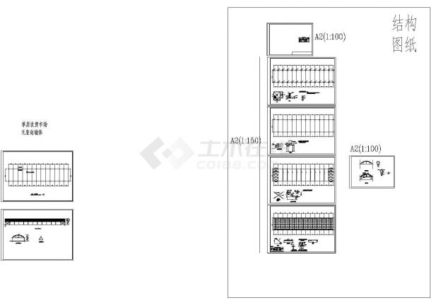 仿古长廊建筑结构cad施工设计图纸-图一