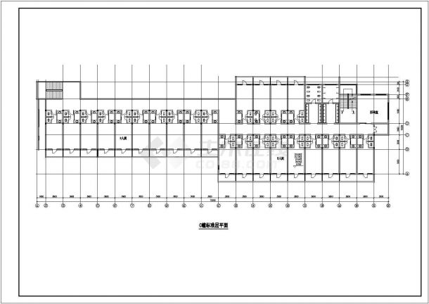 济南市某高校内部6层教学楼建筑设计CAD图纸（含总图）-图二