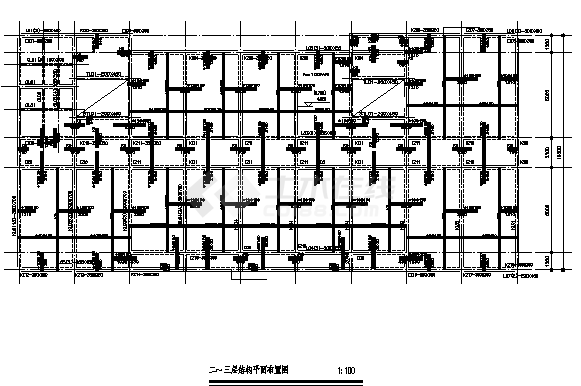 土木工程毕业设计_办公楼设计_1871平米三层框架结构办公楼结施cad图(含计算书，毕业设计)-图二