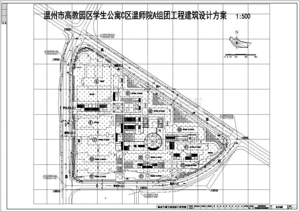 齐齐哈尔市某职业学院总平面规划设计CAD图纸-图一