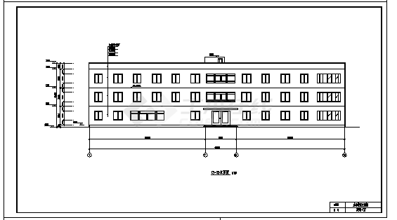 土木工程毕业设计_办公楼设计_2000平米三层框架结构办公楼建施cad图(含计算书，毕业设计)-图二